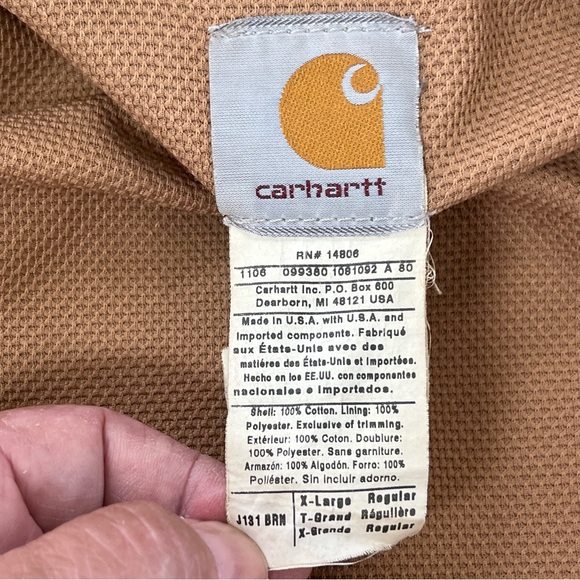 Carhartt Men’s J131 Thermal Lined Full Zip Duck Active Jacket Size XL - Picture 4 of 14